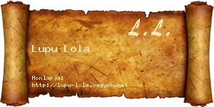 Lupu Lola névjegykártya